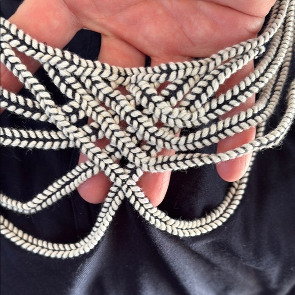 Anthropology Black Sleeveless Top with Braided Neckline - Picture 3 of 3